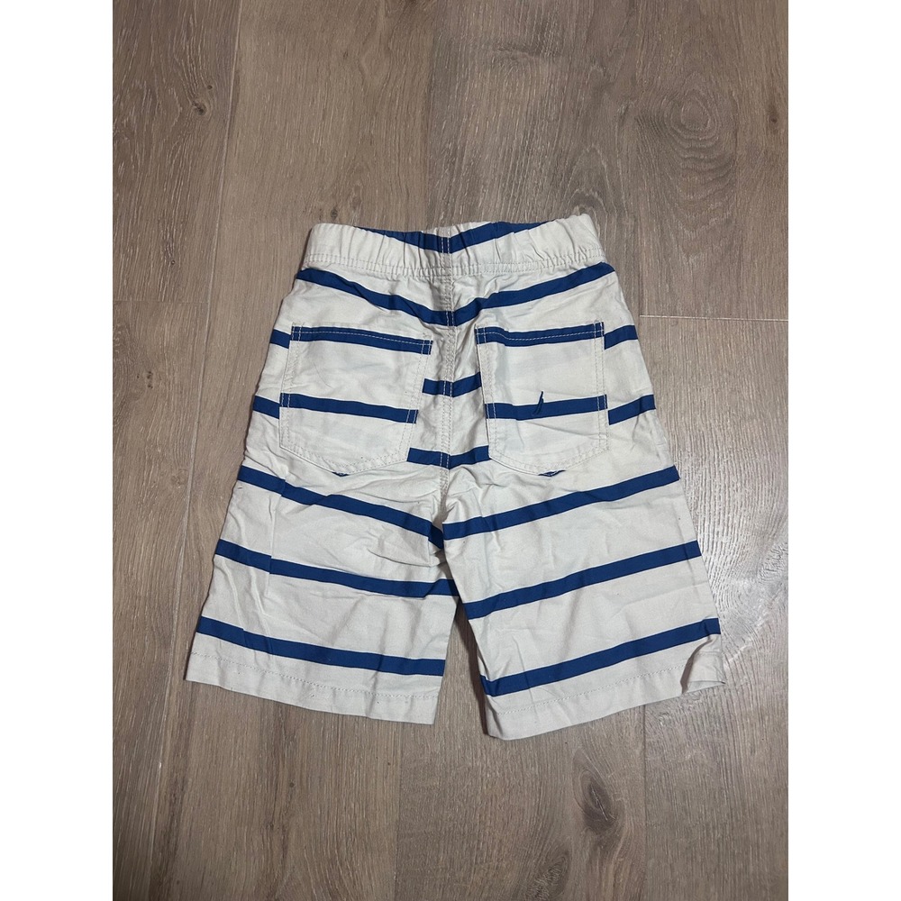 Boys Nautica Blue White Striped Shorts Size 7 Cotton Elastic Waist Casual Summer - Picture 3 of 4
